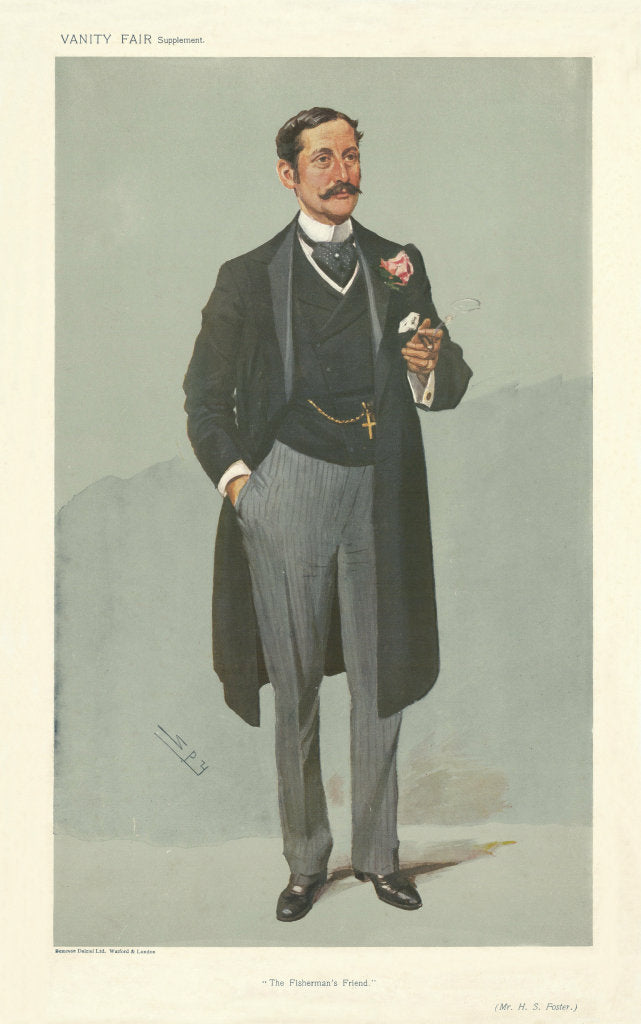 VANITY FAIR SPY CARTOON Harry Seymour Foster 'The Fishermen's Friend' 1907
